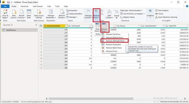 Removing Unnecessary Rows using Power Query in Power BI