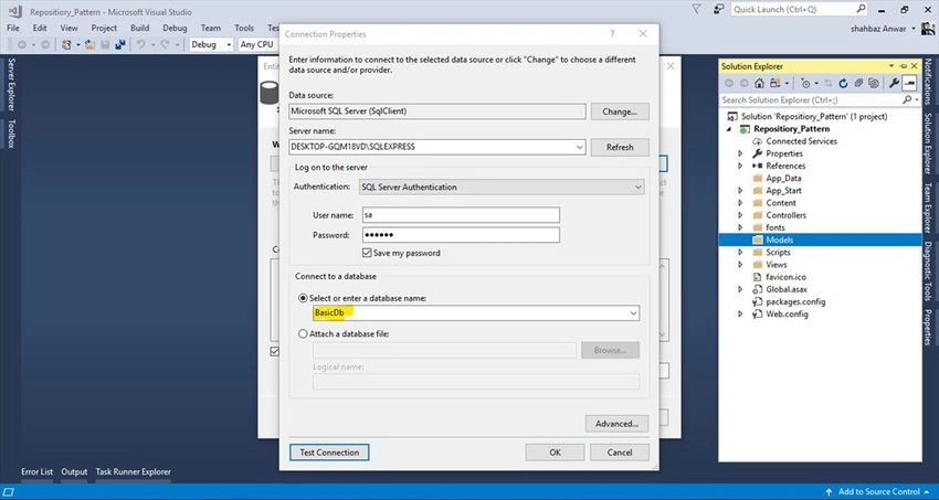 Select database