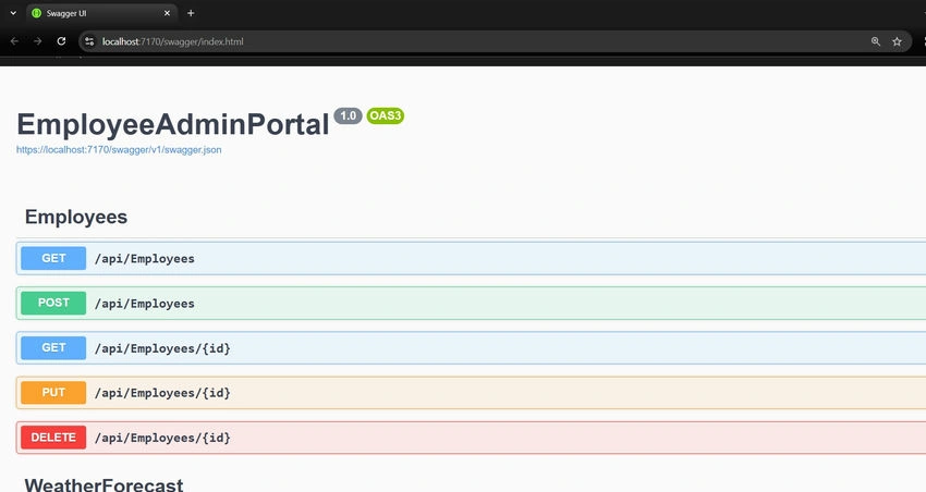 Employee admin portal