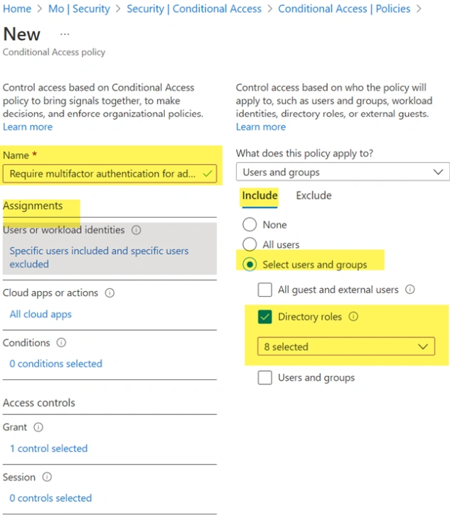 Require multifactor authentication for administrative roles