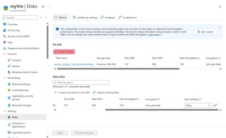 Select Swap OS Disk