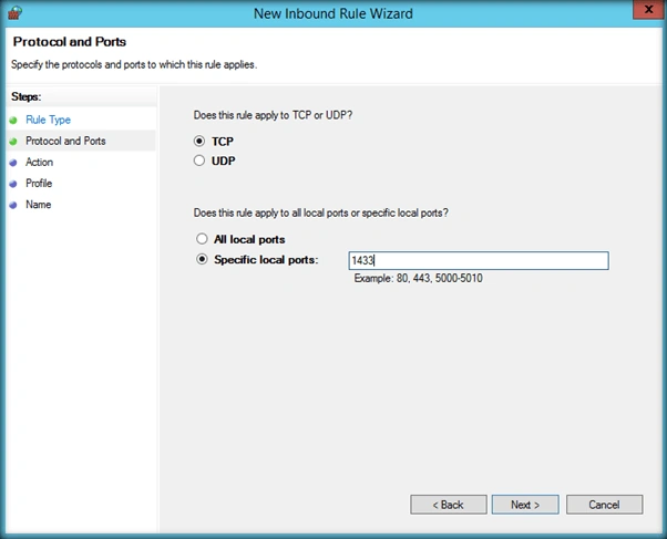 TCP radio button