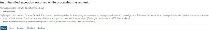 An unhandled exception-