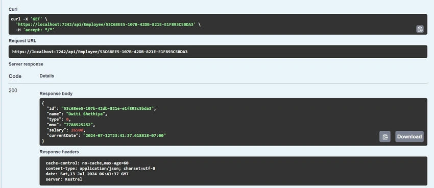 Cached response