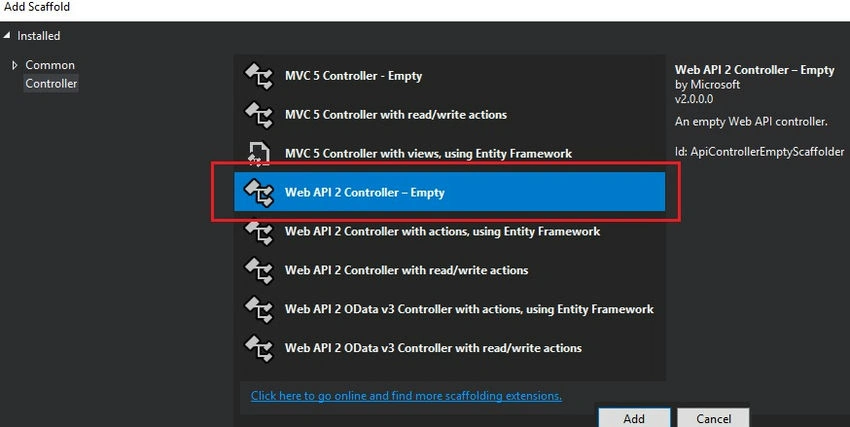 Web API controller