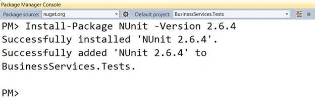 NUnit package
