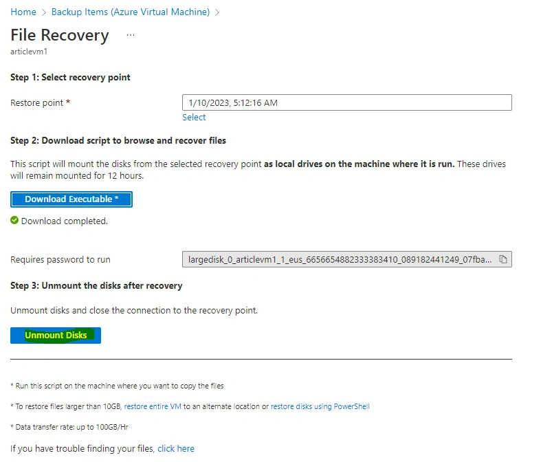 How to Restore either Data from a Virtual Server Hard drive, or the Entire Virtual Server, in any Region