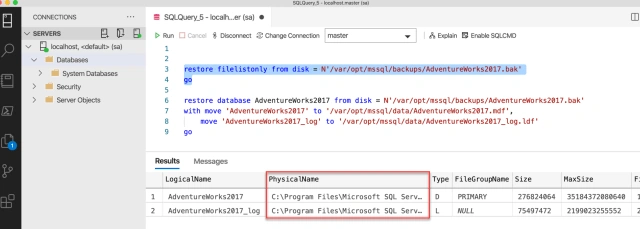 Restoring A SQL Server Database In Docker