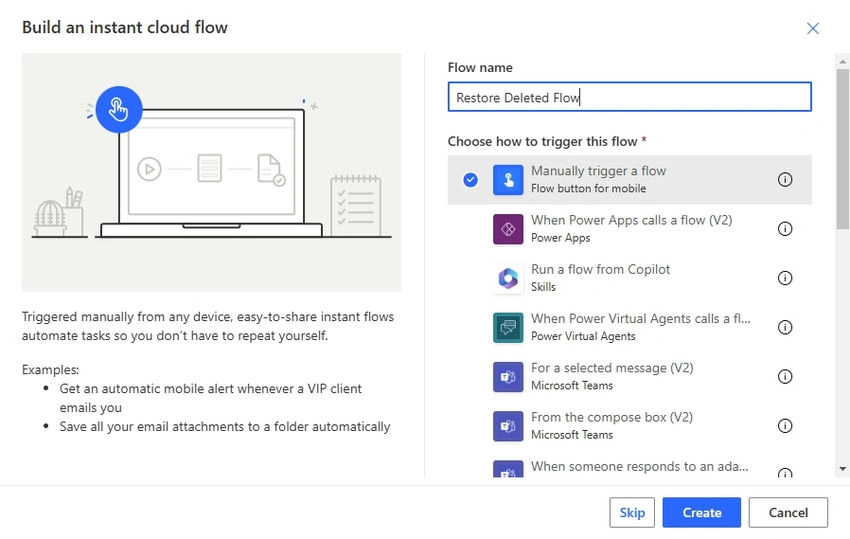 Build a cloud flow