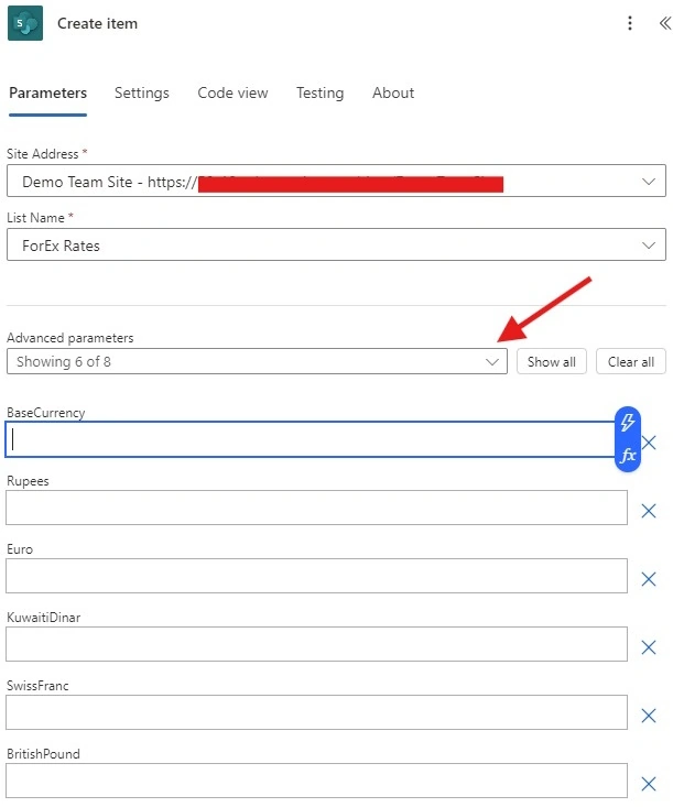 Advanced Parameters