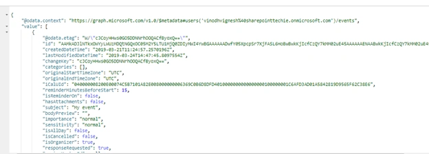 Retrieve Calendar Events Using Microsoft Graph API