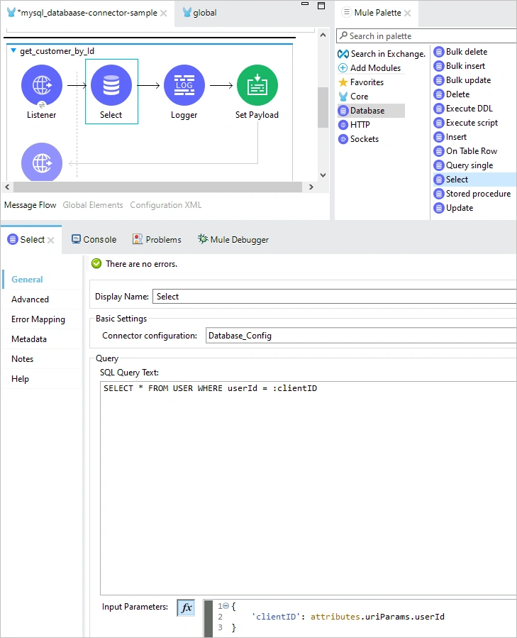 Retrieve data from database based on conditions in MuleSoft