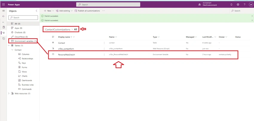 Retrieve Environment Variable Value with Webresource in Dynamics CRM