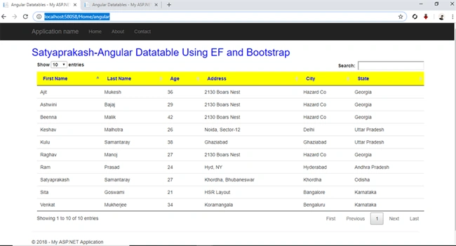 Fetch Records In Angular Datatable Using Entity Framework And Bootstrap