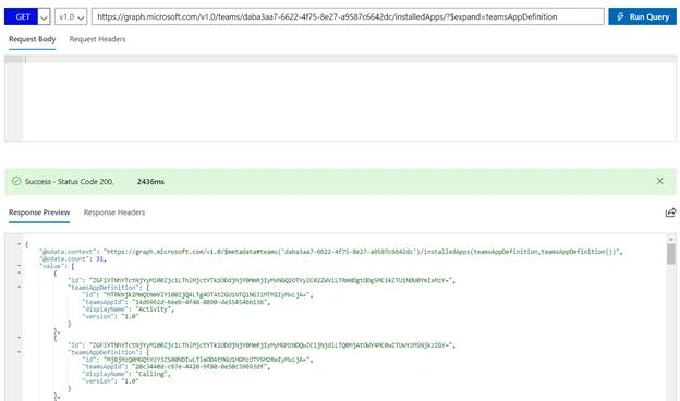 Retrieve The List Of Apps Installed In The Specified Team Using Microsoft Teams Graph API In PowerShell
