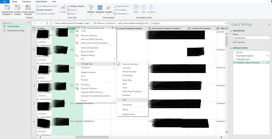 Reverse Geo Coding Using Google Maps API In Power Query