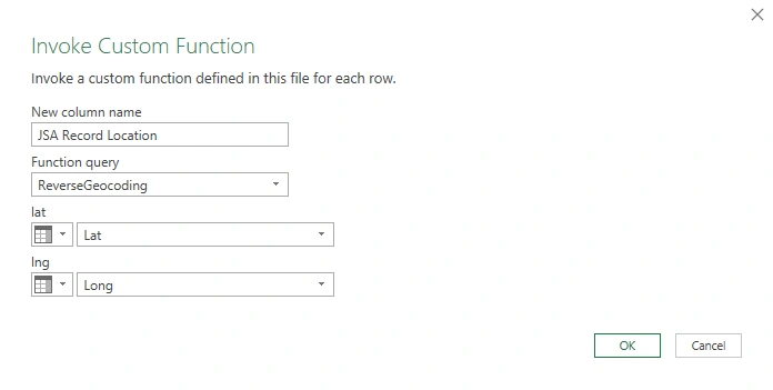 Reverse Geo Coding Using Google Maps API In Power Query