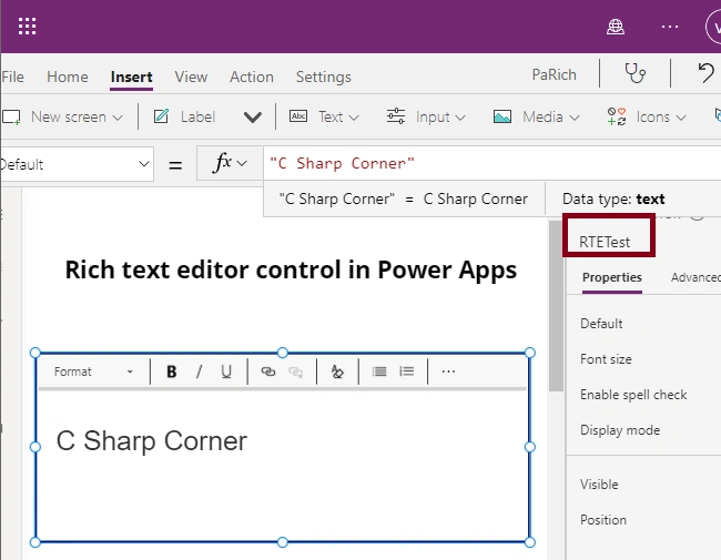 Rich text editor Control in Power Apps
