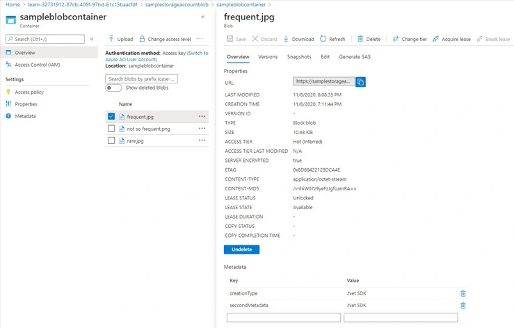Result from Azure