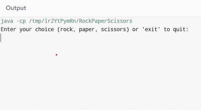 Rock, Paper, Scissors output