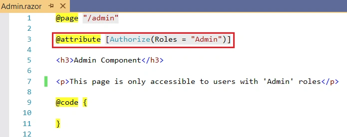 Admin component