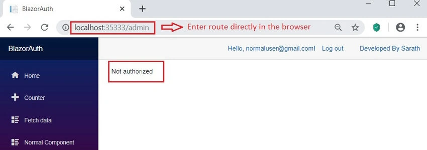 Enter route
