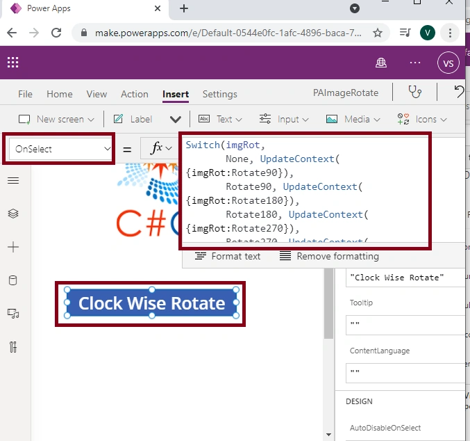 Rotating An Image In Power Apps