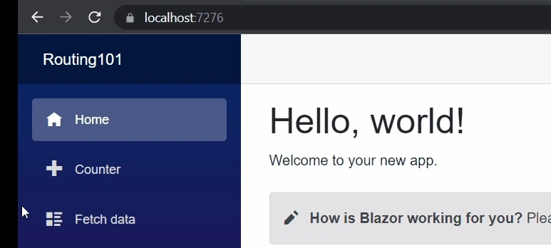 Routing 101 in Blazor