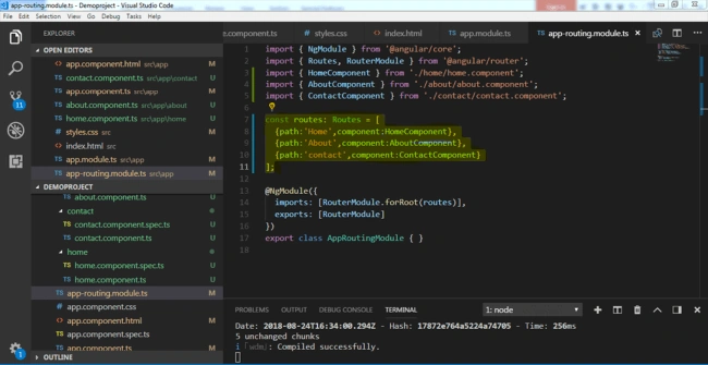 Routing and WildCard Route In Angular 6