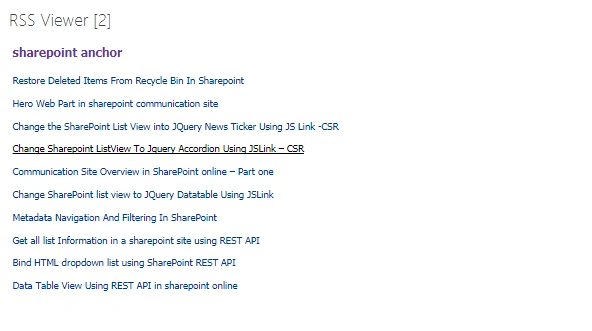 RSS Viewer Webpart