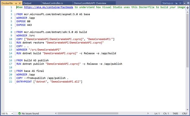 Run and test ASP.NET Core Web API Docker container locally