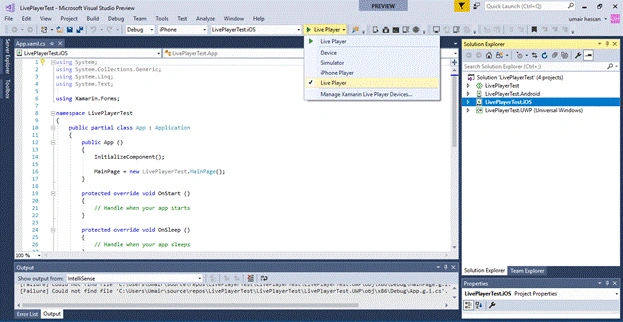 Xamarin Live Player