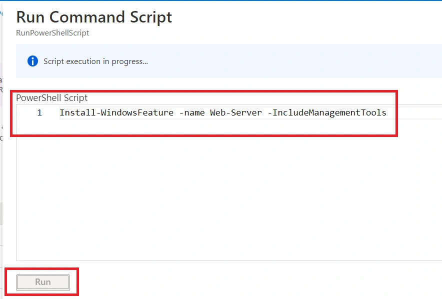 Run Powershell commands from the Azure Portal
