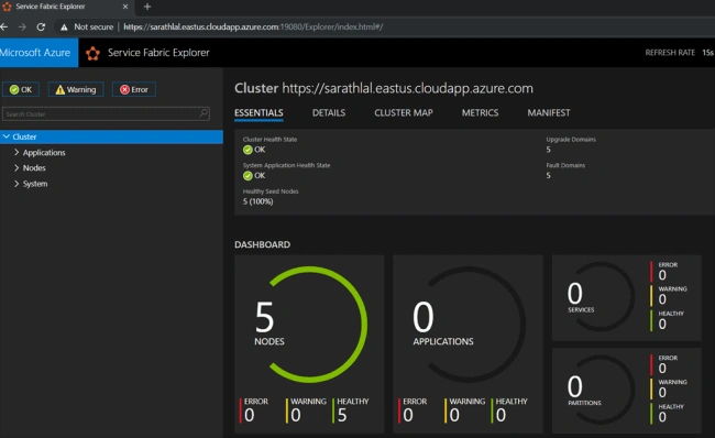 Running ASP.NET Core Application in Azure Service Fabric Cluster
