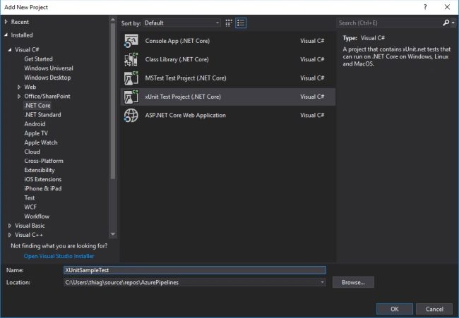 Running XUnit Tests in your build Pipelines