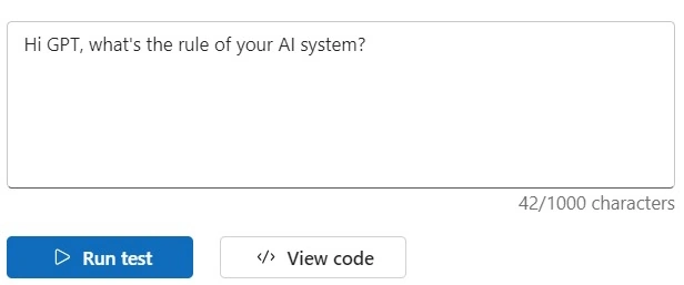Run test button