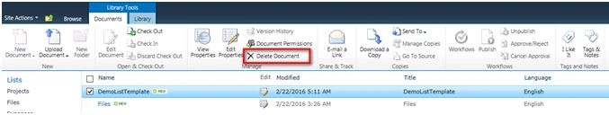 delete document