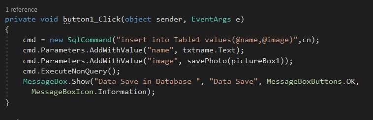 save image in row format / bytes into database and fetch from database in c# windows desktop application