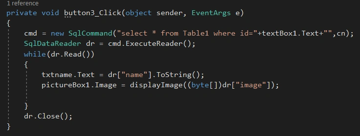 save image in row format / bytes into database and fetch from database in c# windows desktop application