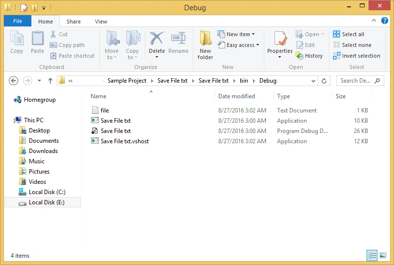 Save Text File C# Example