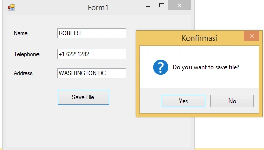 Save Text File C# Example