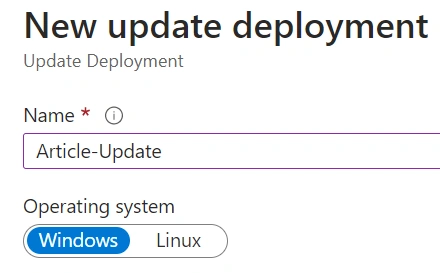 Schedule an Update with Azure Automation Update Management