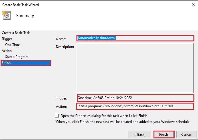 Schedule Automatic Shut Down Windows 10