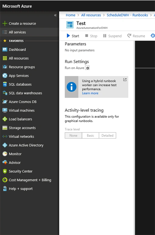 Schedule Pause - Resume for your Azure Data Warehouse
