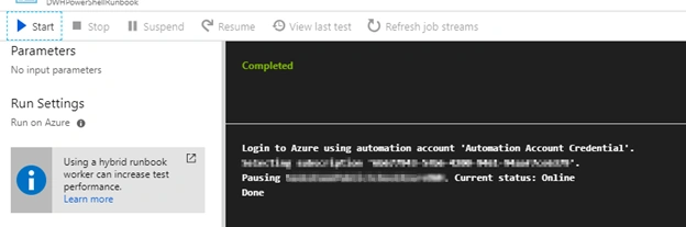 Schedule Pause - Resume for your Azure Data Warehouse