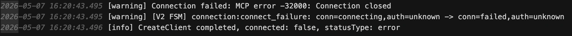 Docker connection closed