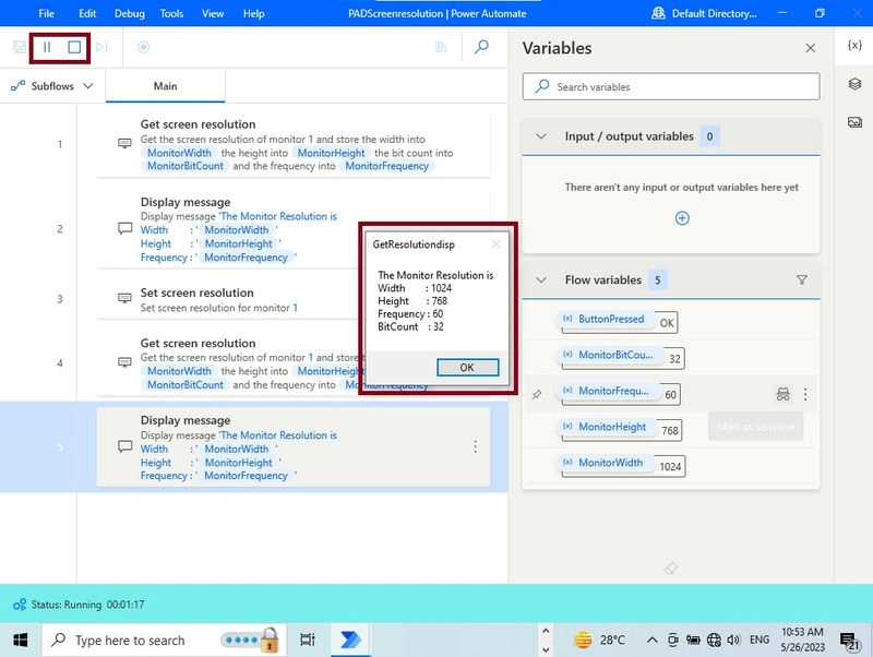 Screen Resolution in Desktop flow