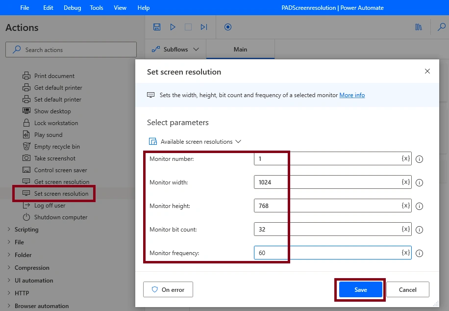 Screen Resolution in Desktop flow