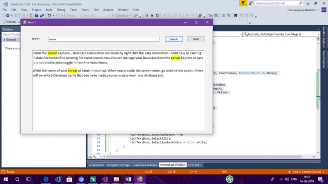 Search and Highlight Text in Rich TextBox
