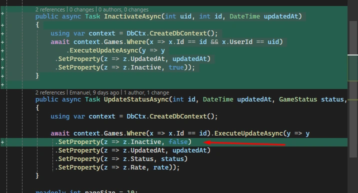 UpdateStatusAsync